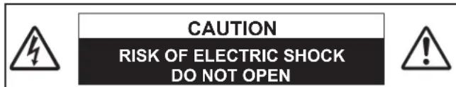 CAUTION RISK OF ELECTRIC SHOCK DO NOT OPEN