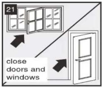 21 close doors and windows
