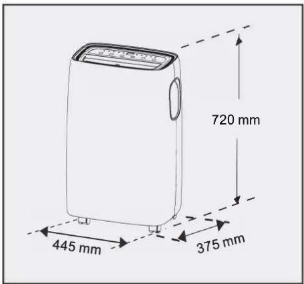 720 mm 445 mm 375 mm