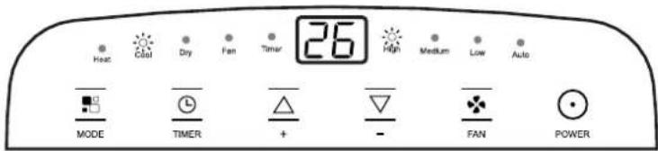 26 High Medium Low Auto MODE TIMER + - FAN POWER