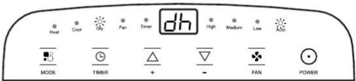 Heat Cool Sky Fan Timer dh High Medium Low Auto MODE TIMER + - FAN POWER