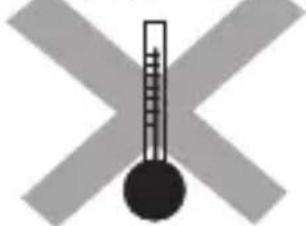 Image showing a thermometer with a cross symbol crossed out, indicating temperature measurement.