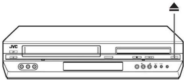 Line drawing of a JVC audio output box with control buttons and antenna (no text or symbols)