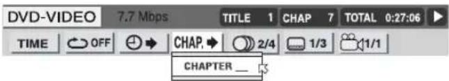DVD-VIDEO 7.7 Mbps TITLE 1 CHAP 7 TOTAL 0:27:06 TIME OFF CHAP 2/4 1/3 1/1 CHAPTER _