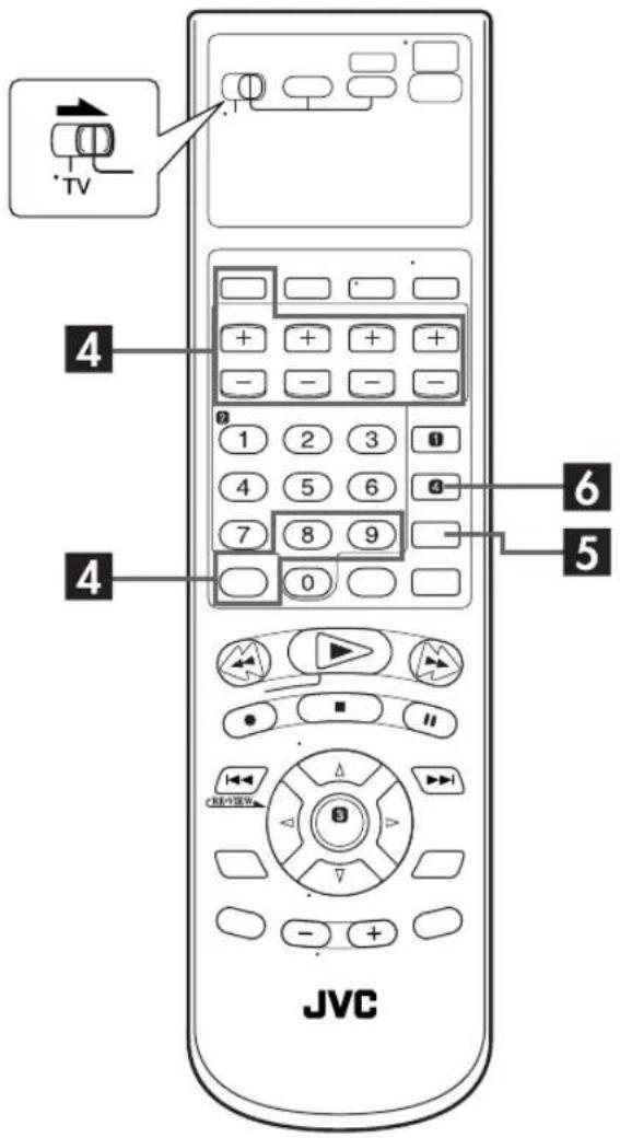 TV 4 1 2 3 0 4 5 6 0 7 8 9 0 6 5 JVC