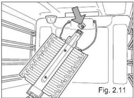 Technical diagram of a mechanical component with a downward arrow indicating force or movement, labeled Fig. 2.11 (no text or symbols on the diagram itself)