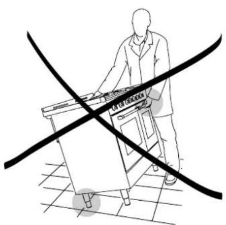 Line drawing of a person standing on a bench with a crossed line indicating crossed positions (no text or symbols)