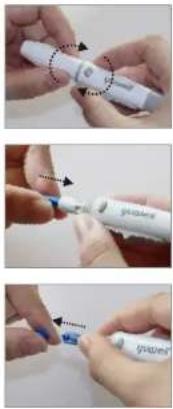 Yuwell Accusure 710 - Procedures to use the lancing device - 1
