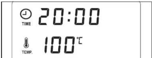 TIME 20:00 TEMP. 100°C