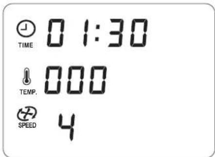 TIME 0 1:30 TEMP. 000 SPEED 4
