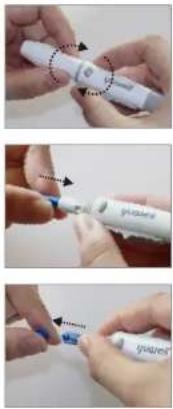 Yuwell Accusmart 720 - Procedures to use the lancing device - 1