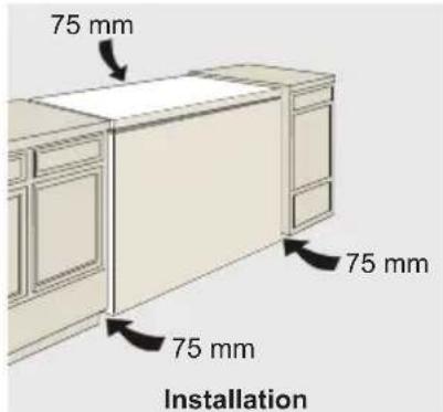 75 mm 75 mm 75 mm Installation
