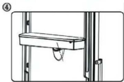 Technical line drawing of a mechanical assembly with a lever and pivot.