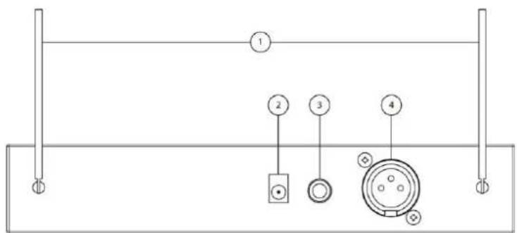 Diagram of a mechanical or electrical setup with numbered components and connection points