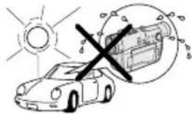Illustration of a car with a crossed-out battery and sun symbol (no text or labels)