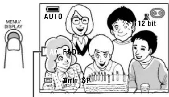 MENU/DISPLAY, AUTO, 12 bit, FAD, 3 min SP