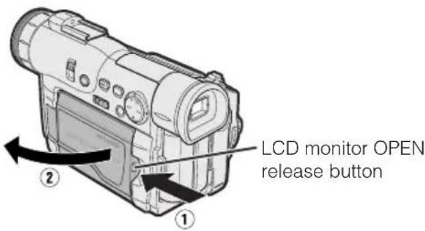 LCD monitor OPEN release button