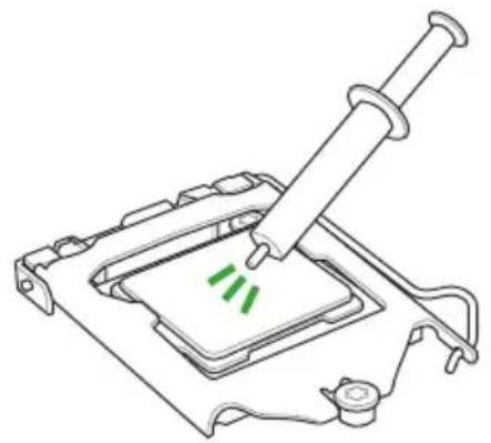 Technical line drawing of a mechanical assembly with a lever and green indicator lights (no text or symbols)