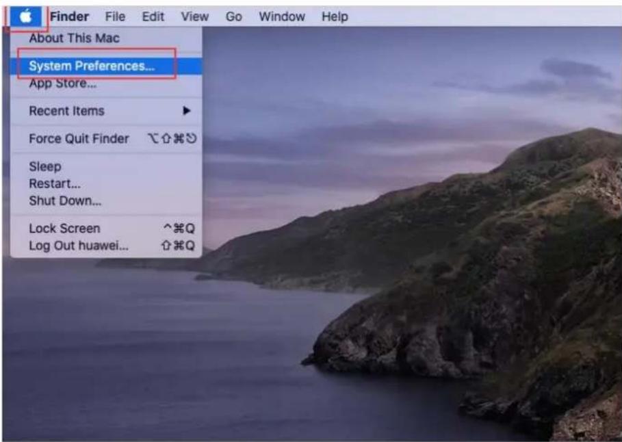 Finder File Edit View Go Window Help About This Mac System Preferences... App Store... Recent Items Force Quit Finder Sleep Restart... Shut Down... Lock Screen ^*Q Log Out huawei... ^*Q