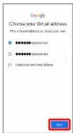 Google Choose your Gmail address Select a Gmail address as requested your email ● ********@gmail.com ○ ********@gmail.com □ Create your email Gmail address