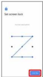 Set screen lock: For the screen lock