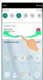 Mobile app interface screenshot showing a hand pointing at a green arrow with text and a red circular icon, surrounded by navigation icons.