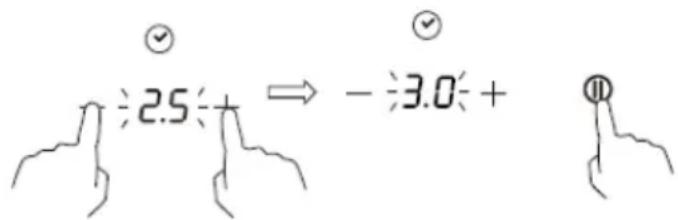 2.5 ⇒ -3.0 +