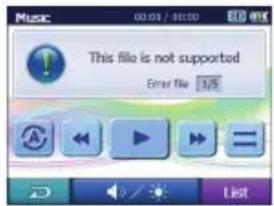 Music 00:02 / 00:00 This file is not supported Enter file 1/5 List