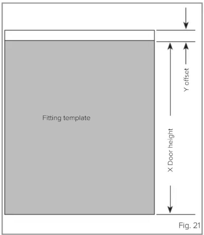 Fitting template X Door height Y offset Fig. 21