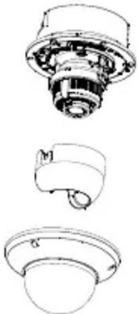 Technical line drawings of a mechanical component, showing top, front, and side views (no text or symbols)