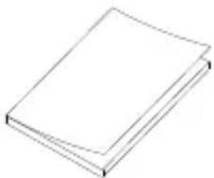 Simple line drawing of a closed book or document (no text or symbols visible)