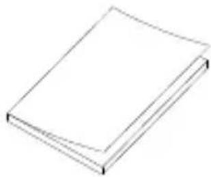 Simple line drawing of a closed book or document (no text or symbols visible)