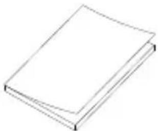 Simple line drawing of a closed book or document (no text or symbols visible)