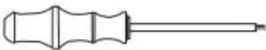 Line drawing of a screwdriver with no text or symbols