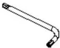 Simple line drawing of a curved mechanical lever or tool (no text or symbols)