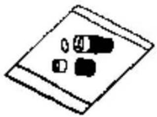 Simple line drawing of a tablet device with four buttons and a label (no text or symbols on the device itself)