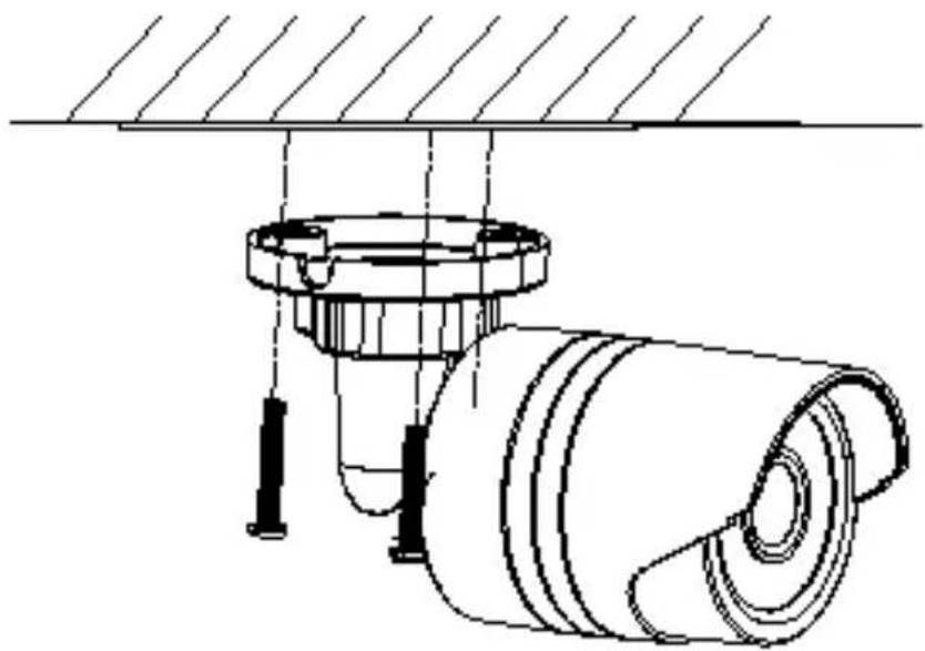 Technical line drawing of a mechanical assembly with a cylindrical component and connecting rods (no text or symbols)
