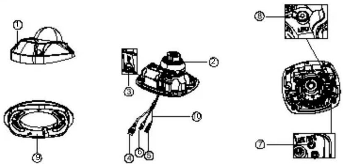 Exploded view diagram of a spacecraft with numbered parts for identification and assembly reference.