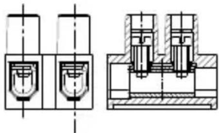 Technical drawing of two mechanical assembly views (no text or symbols)