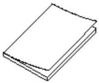 Simple line drawing of a closed book or notebook (no text or symbols visible)
