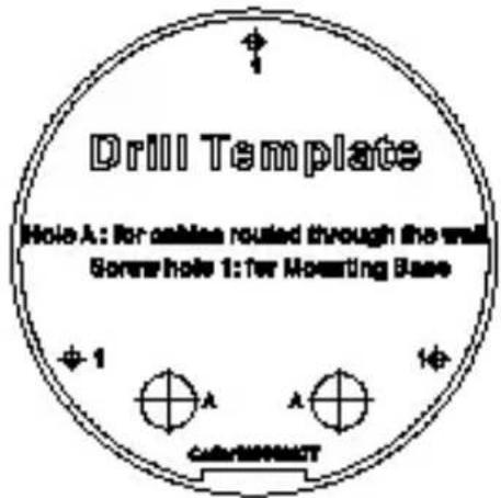 Drill Template Hole A: for cables routed through the wall Some hole 1: for Mounting Base Φ 1 A A Cable-20000007