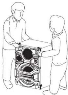 Line drawing of two people assembling or inspecting a mechanical device (no text or symbols visible).