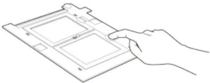 Line drawing of a hand interacting with a tablet device.
