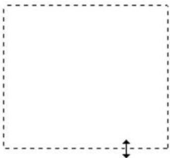 Empty dashed rectangular frame with a small double-headed arrow at the bottom (no text or symbols)