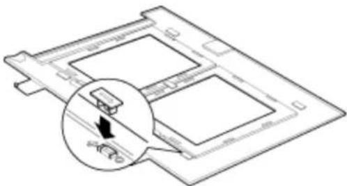 Technical line drawing of a mechanical component with an inset showing a close-up view of a component.