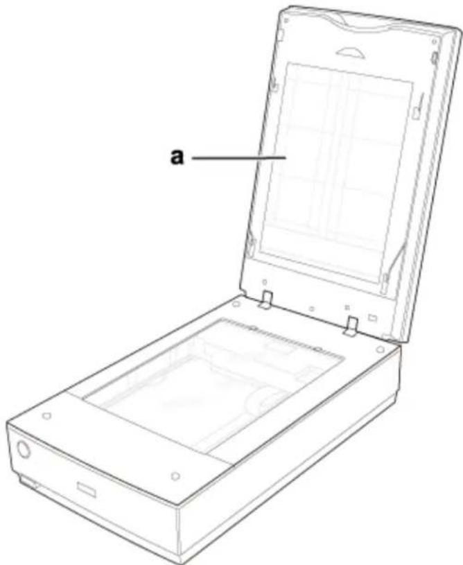Line drawing of an open electronic device casing with internal compartments and mounting feet (no text or symbols)