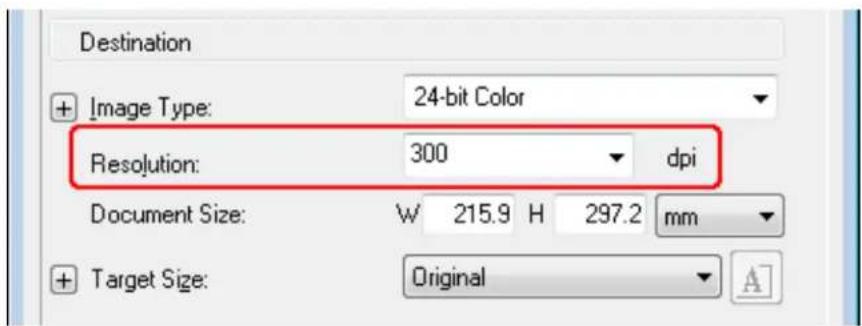 Destination. Image Type: 24-bit Color. Resolution: 300 dpi. Document Size: W 215.9 H 297.2 mm. Target Size: Original