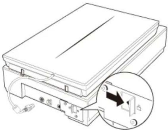 Line drawing of a device with an inset showing a close-up of a component (no text or symbols present)