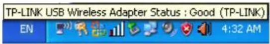 TP-LINK USB Wireless Adapter Status: Good (TP-LINK) EN 4:32 AM