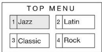 TOP MENU 1 Jazz 2 Latin 3 Classic 4 Rock
